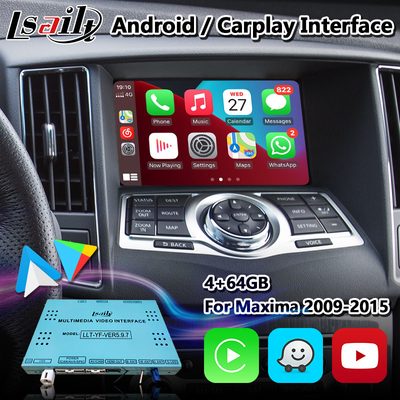 Interfaz de Lsailt Android Carplay para Nissan Maxima A35 2009-2015 con la navegación GPS Android inalámbrico Waze auto YouTube
