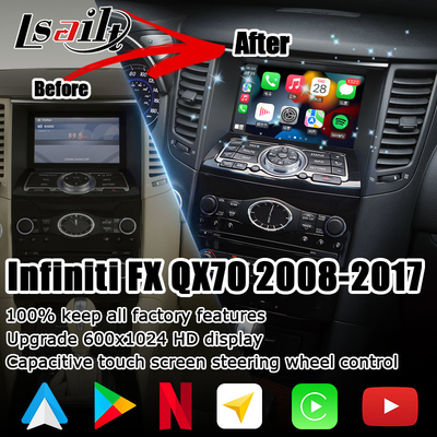INFINITI QX70 FX35 FX37 HD actualización de pantalla inalámbrico carplay android auto IT06