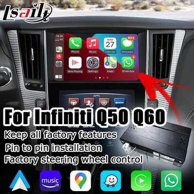 Interfaz auto androide carplay inalámbrico de los medios de la proyección de la pantalla de Infiniti Q50 Q60