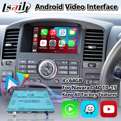 Interfaz video de las multimedias de Nissan Navara D40 Android con Carplay inalámbrico por Lsailt