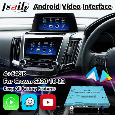 Interfaz video de las multimedias de Lsailt Android para la corona S220 2018-2023 de Toyota con Carplay