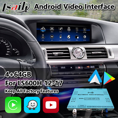 Interfaz video de las multimedias de Lsailt Android para el deporte AWD 2012-2017 de Lexus LS 600H 460 460L F