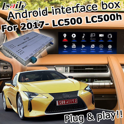 Juego auto carplay del interfaz video de la caja de la navegación GPS de Lexus LC500 LC500h y androide inalámbrico de youtube Google