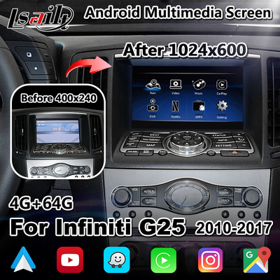Lsailt Pantalla Multimedia de Carplay para coche de 7 pulgadas para Infiniti G25 Q40 Q60