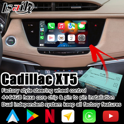 Interfaz video Android de la caja auto carplay inalámbrica de la navegación de GPS para el vídeo de Cadillac XT5