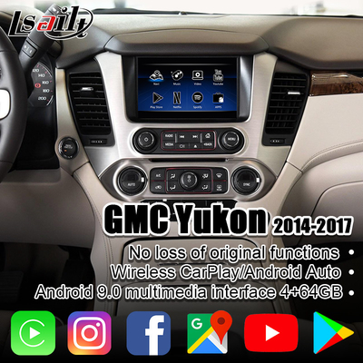 Interfaz del coche de 4GB Android para GMC el Yukón con NetFlix, YouTube, CarPlay, Android PX6 auto RK3399