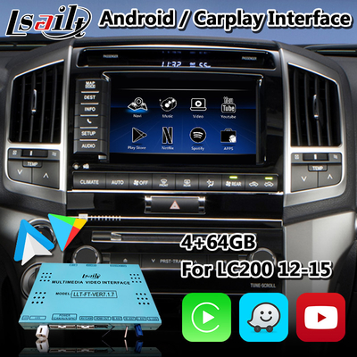 Interfaz de vídeo multimedia Lsailt Android para Toyota Land Cruiser LC200 2013-2015 con Android Auto Carplay