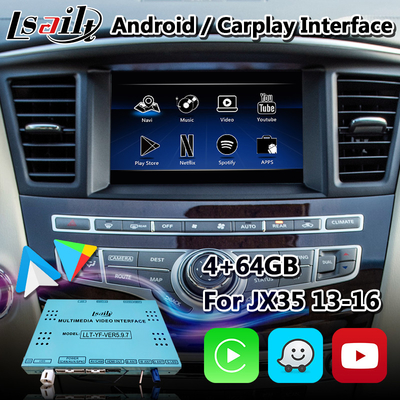 Interfaz video de las multimedias de Android para Infiniti QX60 con Android inalámbrico Carplay auto