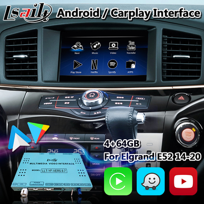 Interfaz video Carplay inalámbrico de las multimedias de Android para Nissan Elgrand E52