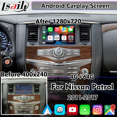 Lsailt Pantalla Android Carplay de 8 pulgadas para Nissan Patrol Y62 Pathfinder 2011-2017 con Android Auto inalámbrico