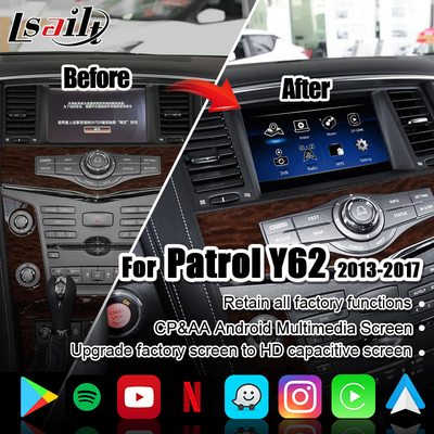 Pantalla de las multimedias del coche de Lsailt para la patrulla Nissan Armada con CarPlay inalámbrico, YouTube, exhibición de la mejora
