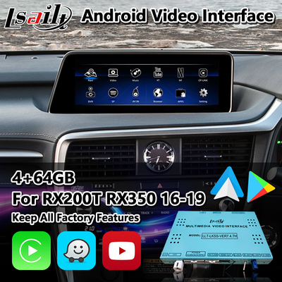 Interfaz de vídeo de Android para el Lexus RX350 RX450h RX200t RX350L RX450L RX AL20 2016-2019