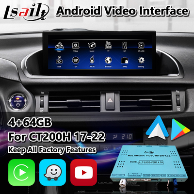 Interfaz de video de navegación Android para Lexus CT 200h FSport 2017-2022