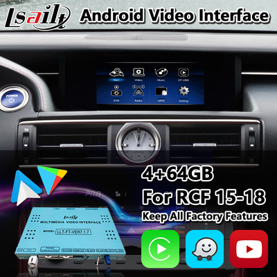 Interfaz de vídeo de coche Android para Lexus RC200t RC300h RC350 RCF RC300 F-Sport RC 2014-2018