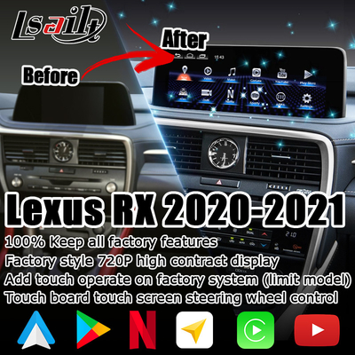 HD 12.3 pulgadas actualización de la pantalla de Android para Lexus RX350 RX450h Lsailt Android Auto Carplay