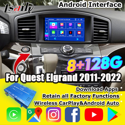 Lsailt Android 13 Modulo de infoentretenimiento Android inteligente para Nissan Quest 2011-2022 Soporte para CarPlay inalámbrico, NetFlix