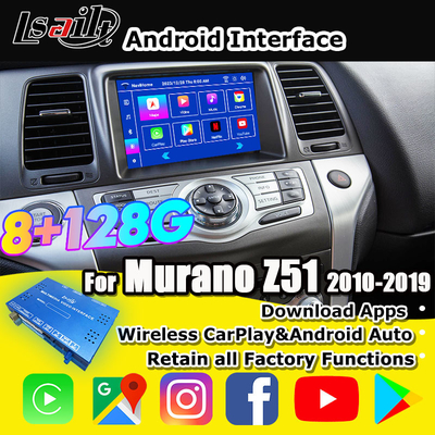 Lsailt 8G Interfaz multimedia CarPlay/Android para Nissan Murano, Quest, Patrol Infiniti QX con NetFlix, Google Map y otras aplicaciones