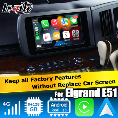 Nissan Elgrand E51 serie 3 Android 13 Qualcomm 8+128GB Interfaz de vídeo de Android Auto