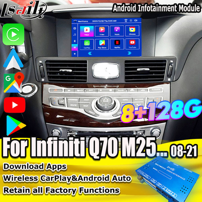Interfaz multimedia 8G Qualcomm Android para Infiniti Q70 M45 M25 2010- CarPlay Box inalámbrico, Android Auto, NetFlix