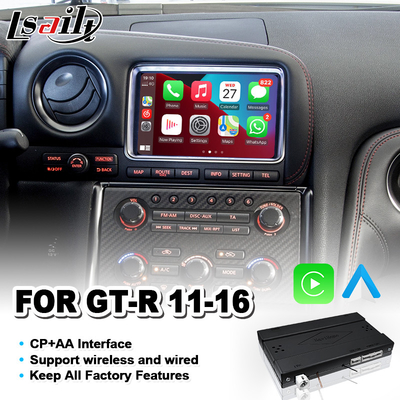 Lsailt Android Auto CP AA OEM Integración Interfaz de vídeo Carplay para Nissan GTR GT-R R35 2011-2016