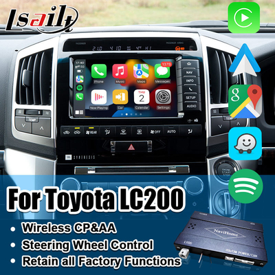 Interfaz Plug and Play Apple CarPlay para Land Cruiser 200 2013-2021 Multi-idioma, Cámara 360, Soporte de Cámara de Marcha Atrás