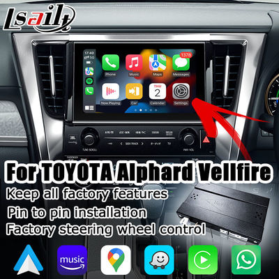 Toyota Alphard Vellfire AH30 serie de estilo OEM puro Carplay Android auto box modelo 2015-2022