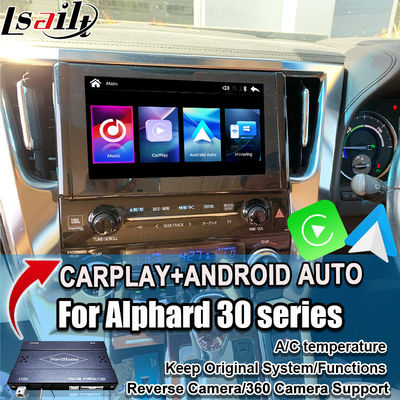 Módulo de actualización automática inalámbrico Apple CarPlay / Android para Alphard 30 Serie Vellfire Toyota Apoyo a la radio FM, A / C, espejo, cámaras