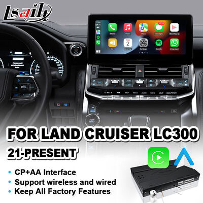 Interfaz Lsailt Wireless Android Auto Carplay para Toyota Land Cruiser 300 GX-R VX-R GR GR-S Sahara ZX VX LC300 2021-2024