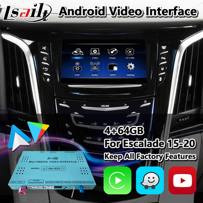 Interfaz de vídeo multimedia de navegación Android para 2015-2020 Cadillac Escalade Sistema CUE con Carplay