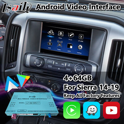 Interfaz de video de navegación de automóviles Android para 2014-2019 GMC Sierra 1500 2500 3500 Sistema Intellilink