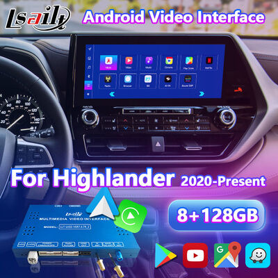 Interfaz de vídeo multimedia de navegación de automóviles Android para el Toyota Highlander 2020.