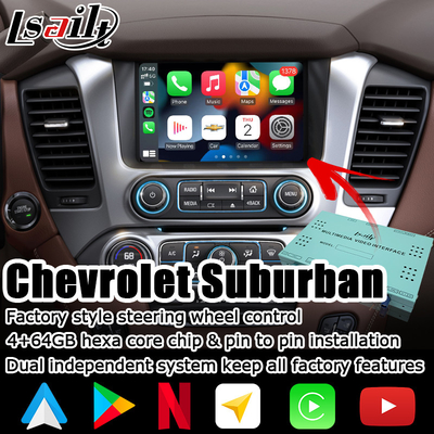 Interfaz carplay auto de la caja de Android para Chevrolet Suburban Tahoe con el vídeo de WiFi del Rearview