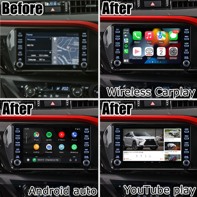 Toyota Hilux Android 13 interfaz de vídeo multimedia carplay inalámbrico y Android auto touch 3