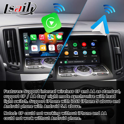 Carplay Android inalámbrico para Infiniti G37 G25 Q40 Q60 370GT línea del cielo 08IT