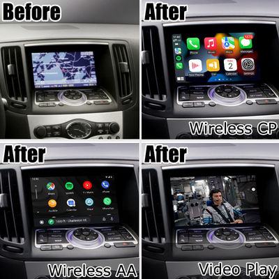 Carplay Android inalámbrico para Infiniti G37 G25 Q40 Q60 370GT línea del cielo 08IT