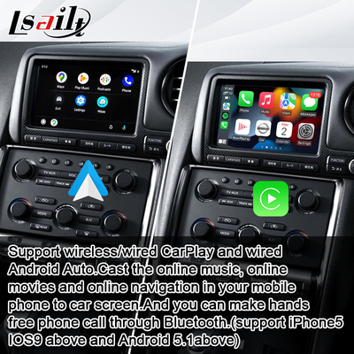 Pantalla de las multimedias del coche de Lsailt para GT-r R35 GTR con 4+64GB CarPlay inalámbrico, exhibición de la mejora
