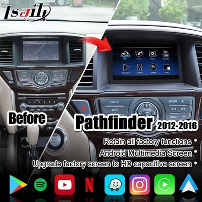Pantalla de las multimedias del coche de CarPlay para Nissan Pathfinder, patrulla, armada Infiniti QX con el auto de Android