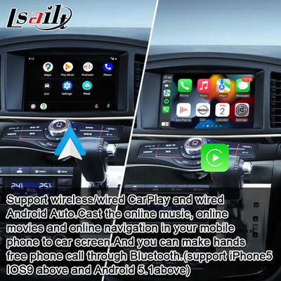 Pantalla inalámbrica de las multimedias del coche de CarPlay para Nissan Elgrand Patrol, armada Infiniti QX con la navegación GPS, auto de Android