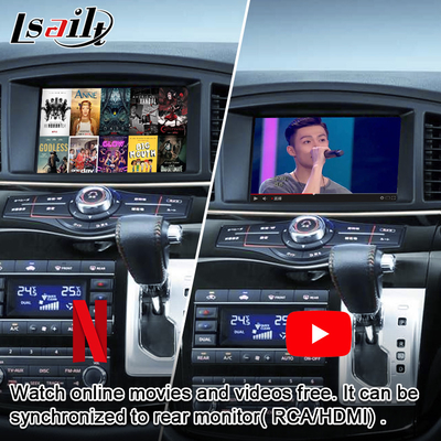 Pantalla inalámbrica de las multimedias del coche de CarPlay para Nissan Elgrand Patrol, armada Infiniti QX con la navegación GPS, auto de Android