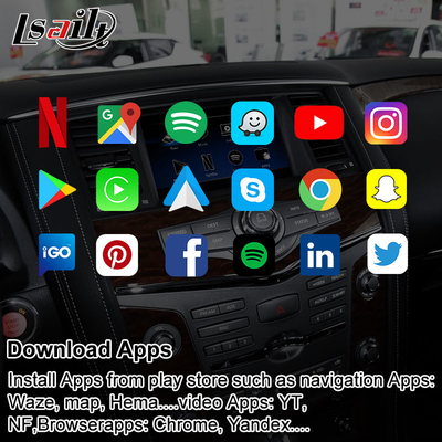 Pantalla de las multimedias del coche de Lsailt para la patrulla Nissan Armada con CarPlay inalámbrico, YouTube, exhibición de la mejora