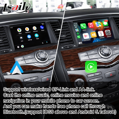 Pantalla de las multimedias del coche de Lsailt para la patrulla Nissan Armada con CarPlay inalámbrico, YouTube, exhibición de la mejora