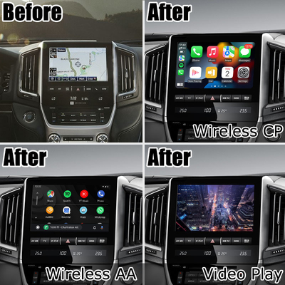 Mejora auto androide carplay inalámbrica del interfaz de las multimedias del estilo del OEM del Toyota Land Cruiser LC200