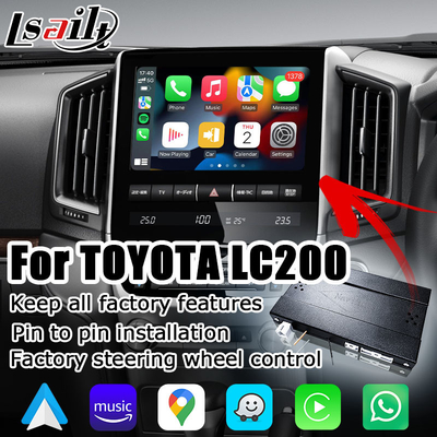 Mejora auto androide carplay inalámbrica del interfaz de las multimedias del estilo del OEM del Toyota Land Cruiser LC200