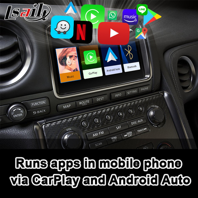 El interfaz de Carplay para Nissan GT-R R35 GTR 2008-2017 integró el auto inalámbrico de Android, vínculo del espejo