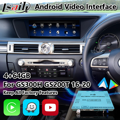 Interfaz multimedia de automóvil Android para Lexus GS300h GS200t GS350 GS450h GSF GS L10 2016-2020