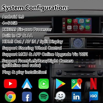 Interfaz multimedia para Android para Lexus IS 300h 250 350 200t 300 AWD F Sport XE30 2013-2016