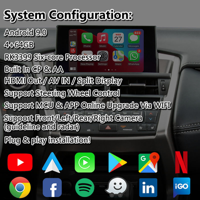 Interfaz de video multimedia Android para el control del panel táctil 2014-2017