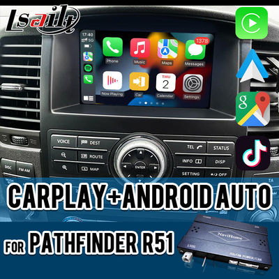 Interfaz inalámbrica de Apple Carplay para Pathfinder R51 D40 Navara 08IT con Android Auto, Bluetooth, WiFi, música de YouTube