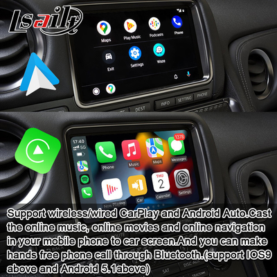 Interfaz CarPlay inalámbrica para GT-R GTR R35 2011-2017 Incluye Android Auto, Navegación GPS, cámara trasera