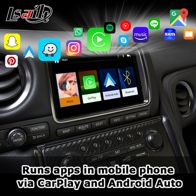 Interfaz CarPlay inalámbrica para GT-R GTR R35 2011-2017 Incluye Android Auto, Navegación GPS, cámara trasera